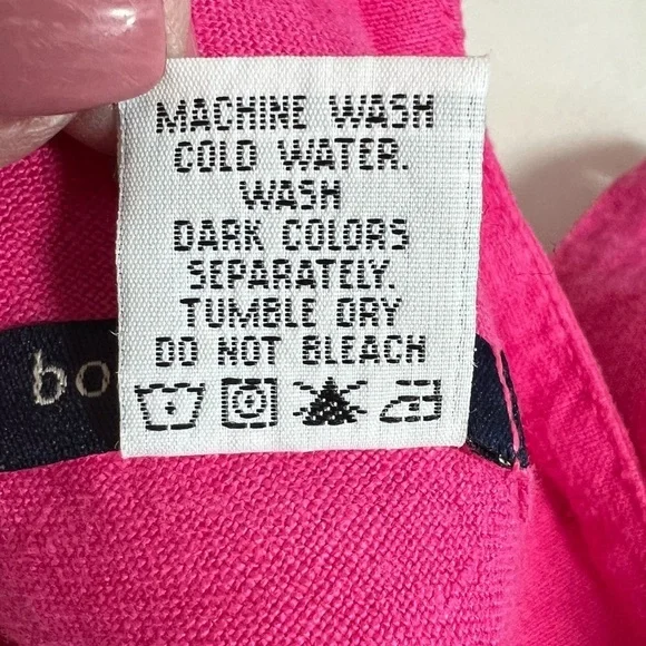 Boston Proper 100% Linen Pink Sleeveless Sheath Cargo Dress Women's Size XS - Picture 6 of 8